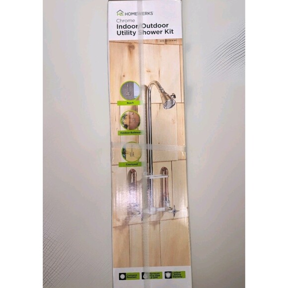Homewerks Chrome Outdoor Indoor Utility Shower Kit Lead-Free 1.8 GPM Wall Mount - Picture 7 of 12